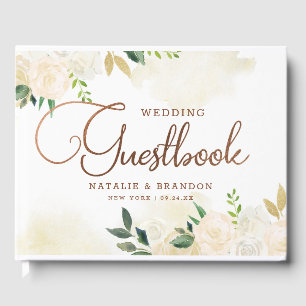 Bauernhaus Frische Rustikale Hochzeit mit Blumen Gästebuch
