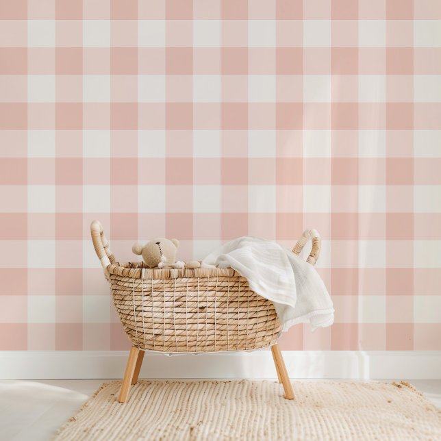 Bauernhaus Gingham Sweet Peach Tapete (Von Creator hochgeladen)