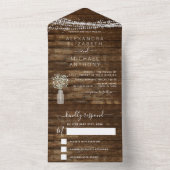 Bauernhaus Gipskraut Rustikale Hochzeit All In One Einladung (Innen Boden)