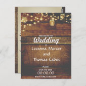 Bauernhaus Glam Save the Date Rustikale Postkarte (Vorne/Hinten)