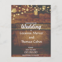 Bauernhaus Glam Save the Date Rustikale Postkarte