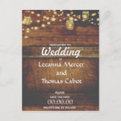 Bauernhaus Glam Save the Date Rustikale Postkarte (Vorderseite)