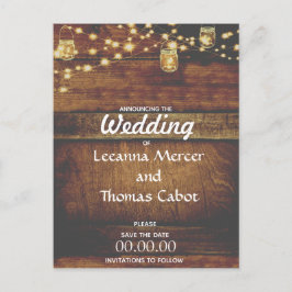 Bauernhaus Glam Save the Date Rustikale Postkarte