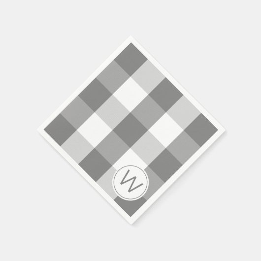 Bauernhaus Grau Weiß MONOGRAM Buffalo Karo Serviette (Ecke)