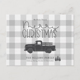 Bauernhaus Gray Buffalo Kariert Merina Weihnachtsk Postkarte