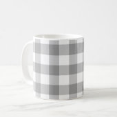 Bauernhaus Gray Buffalo Karo Kariert Rustikal Kaffeetasse (Vorderseite Links)