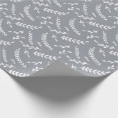 Bauernhaus Gray White Winter Blätter Weihnachten Geschenkpapier (Ecke)