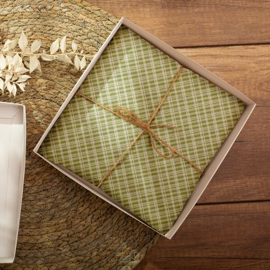 Bauernhaus Green Tartan Kariert Seidenpapier