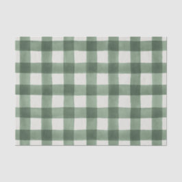 Bauernhaus-grüner u. weißer Büffel-kariertes Seidenpapier