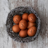 Bauernhaus Hen | Briefmarke der Eier Gummistempel