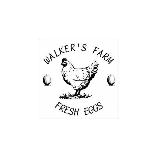 Bauernhaus Hen | Briefmarke Personalisiertes Ei Gummistempel (Prägung)