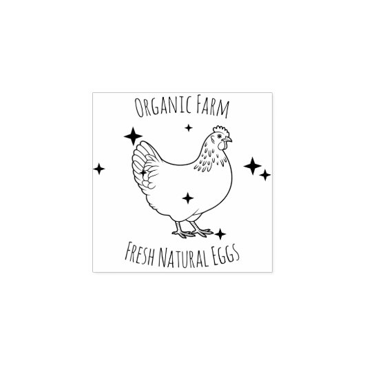 Bauernhaus Hen | Eier Gummistempel (Prägung)