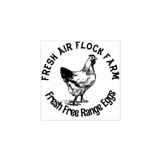 Bauernhaus Hen | Eier Gummistempel (Prägung)