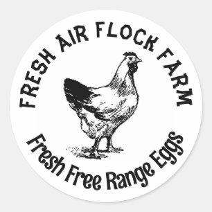 Bauernhaus Hen   Eier Runder Aufkleber