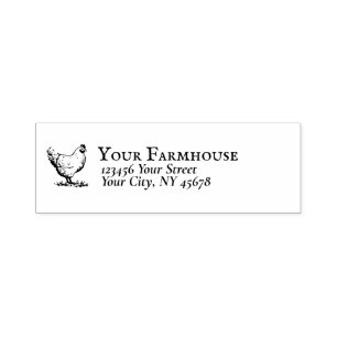 Bauernhaus Hen Logo Rücksendeadresse Vintag Permastempel