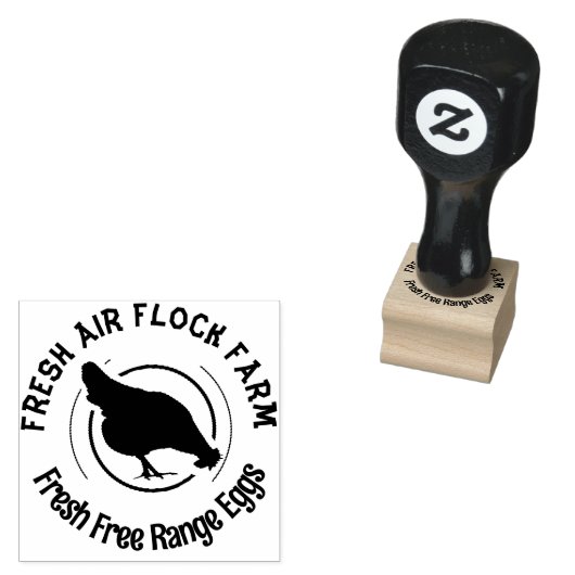 Bauernhaus Hen | Personalisiertes Ei Gummistempel (Stempel)