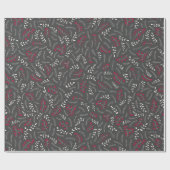 Bauernhaus Holzkohle grau rot rustikale Laubbaumst Geschenkpapier (Flach)