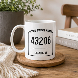 Bauernhaus Home Sweet Postleitzahl Tasse