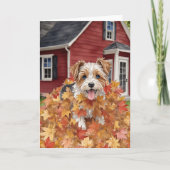 Bauernhaus Hund Wasserfarbe Herbst Karte (Vorderseite)