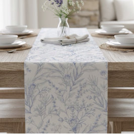 Bauernhaus Hütte Blau und Weiß Botanisch Kurzer Tischläufer