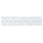 Bauernhaus Hütte Blau und Weiß Botanisch Kurzer Tischläufer (Horizontal)