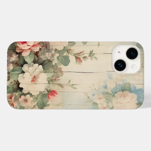 Bauernhaus Hütte Rustikales Blumengestein auf Stal Case-Mate iPhone Hülle (Rückseite (Horizontal))