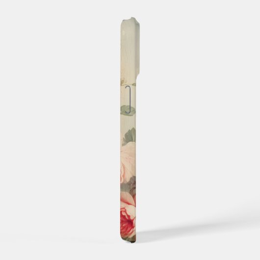 Bauernhaus Hütte Rustikales Blumengestein auf Stal iPhone 15 Hülle (Rechte Seite)