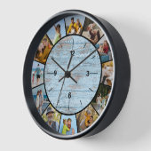 Bauernhaus Imitate Blue Wood Fence 12 Foto Collage Uhr (Winkel)