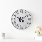 Bauernhaus Imitate Weißholz & Schwarz Große Wanduhr (Zuhause)