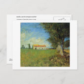 Bauernhaus in einem Weizenfeld, Vincent van Gogh Postkarte (Vorne/Hinten)