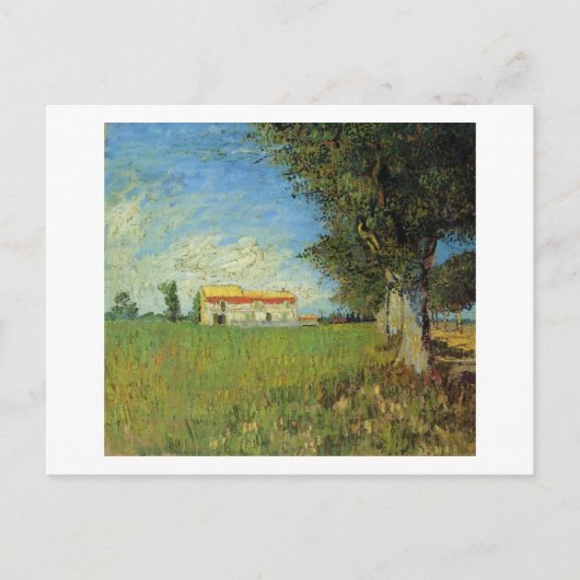 Bauernhaus in einem Weizenfeld, Vincent van Gogh Postkarte (Vorderseite)