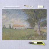 Bauernhaus in einem Wheatfield durch Vincent van Seidenpapier (Handwerk)