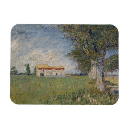 Bauernhaus in einem Wheatfield von Vincent Van Gog Magnet