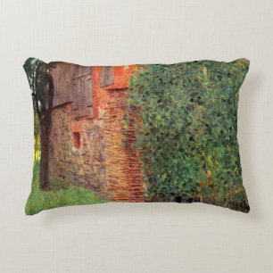 Bauernhaus in Kammer von Gustav Klimt, Vintage Art Zierkissen