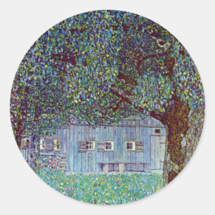Bauernhaus in Oberösterreich bei Gustav Klimt Runder Aufkleber
