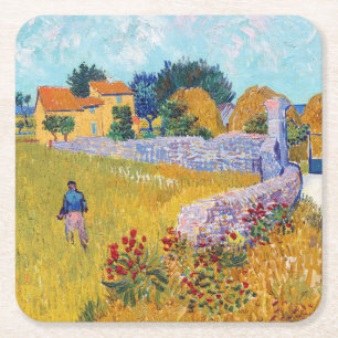 Bauernhaus in Provence, Van Gogh Rechteckiger Pappuntersetzer