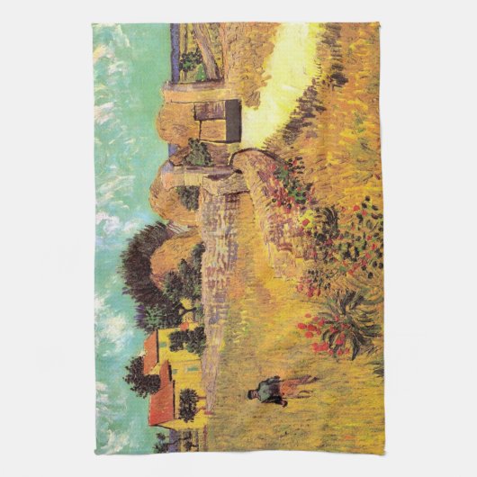 Bauernhaus in Provence von Vincent van Gogh Geschirrtuch (Vertikal)