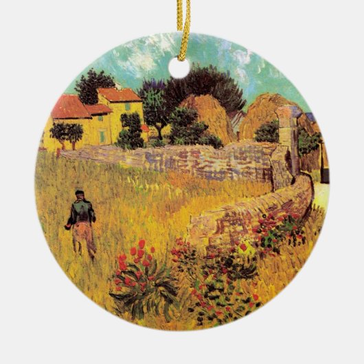 Bauernhaus in Provence von Vincent van Gogh Keramik Ornament (Vorne)