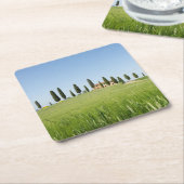 Bauernhaus in Toskana mit Zypressen-Untersetzer Rechteckiger Pappuntersetzer (angewinkelt)