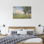 Bauernhaus in Weizenfeld-Leinwand Leinwanddruck (Insitu (Schlafzimmer))