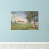 Bauernhaus in Weizenfeld-Leinwand Leinwanddruck (Insitu (Holzboden))