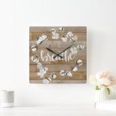 Bauernhaus-Inspiration - atmen Sie Quadratische Wanduhr (Zuhause)