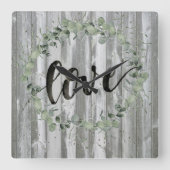 Bauernhaus-Inspiration - Liebe Quadratische Wanduhr (Vorderseite)