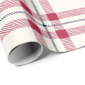 Bauernhaus kariert von weißer und roter Hand gezei Geschenkpapier (Rolleneckpunkt)