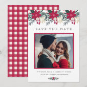Bauernhaus Karierte Hochzeit Rote Flora Save the D Date (Vorne/Hinten)