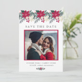 Bauernhaus Karierte Hochzeit Rote Flora Save the D Save The Date (Stehend Vorderseite)