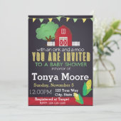 Bauernhaus Kinderdusche Einladung (Stehend Vorderseite)