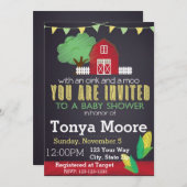 Bauernhaus Kinderdusche Einladung (Vorne/Hinten)