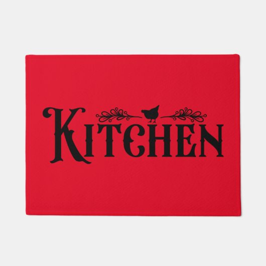 Bauernhaus Küche Doormat mit Hühnchen Fußmatte (Vorderseite)