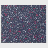 Bauernhaus Land Marine blaue Blattmuster niedlich Geschenkpapier (Flach)